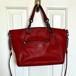 Coach Chain Prairie Satchel in Red